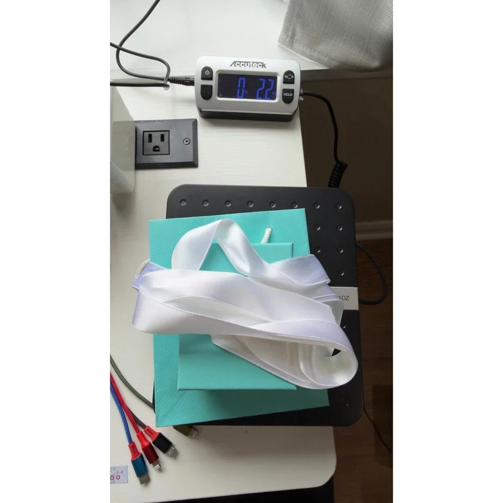 Tiffany & Co. Jewelry Box Shopping Bag Ribbon Set Blue Good Packaging
